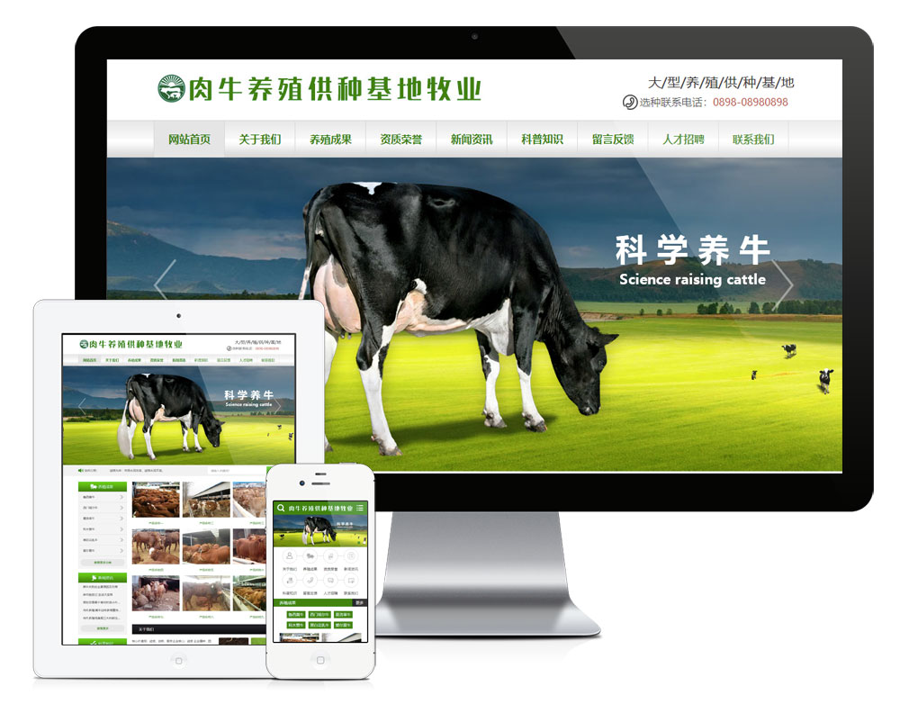 肉牛养殖供应基地网站模板 效果图