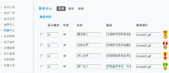 Discuz勋章中心使用说明