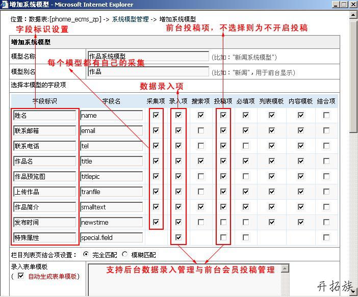 帝国CMS自定义系统模型案例 第11张
