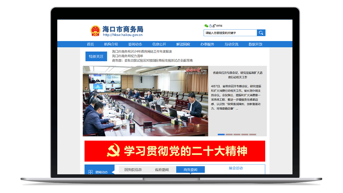 海口市商务局官网官网截图