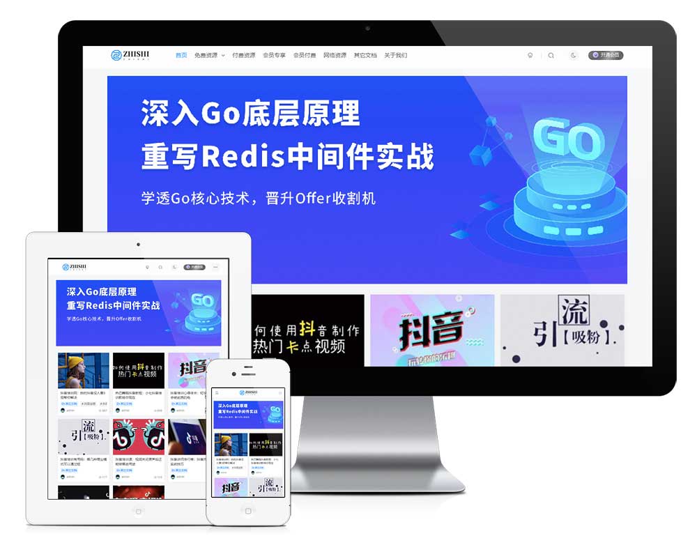 响应式文章知识付费购买网站